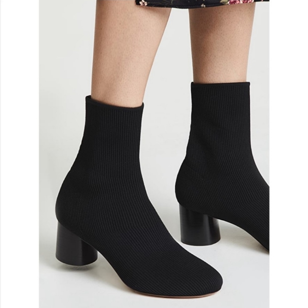 Vince Tasha Black Knit Modern Sock Bootie Size 8